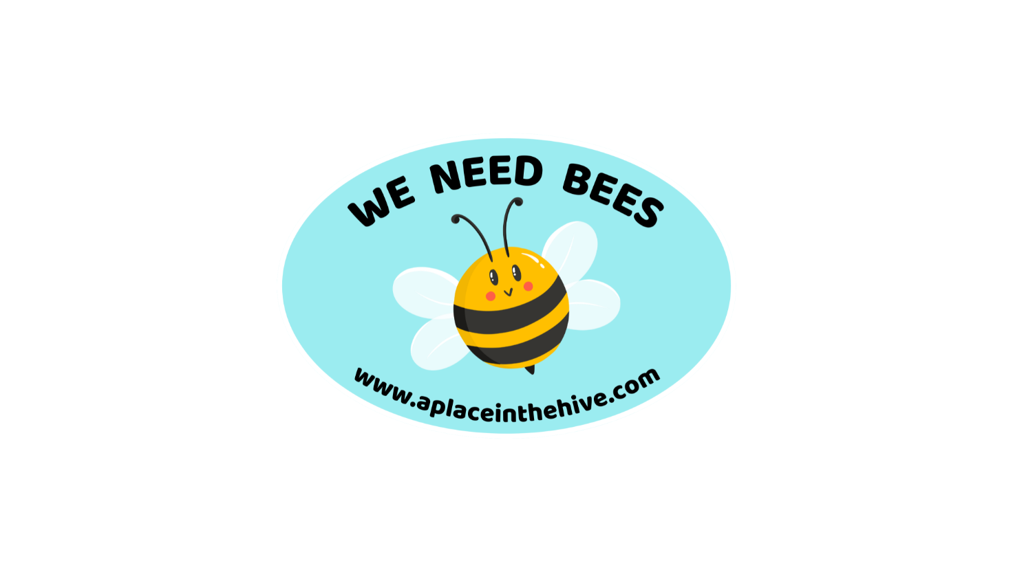 We Need Bees cute bee oval sticker
