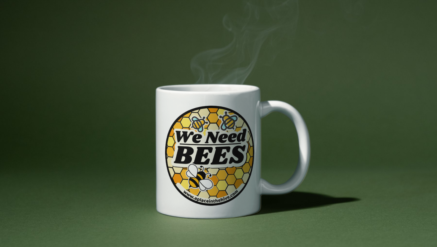 We Need Bees 3 bee honeycomb sticker