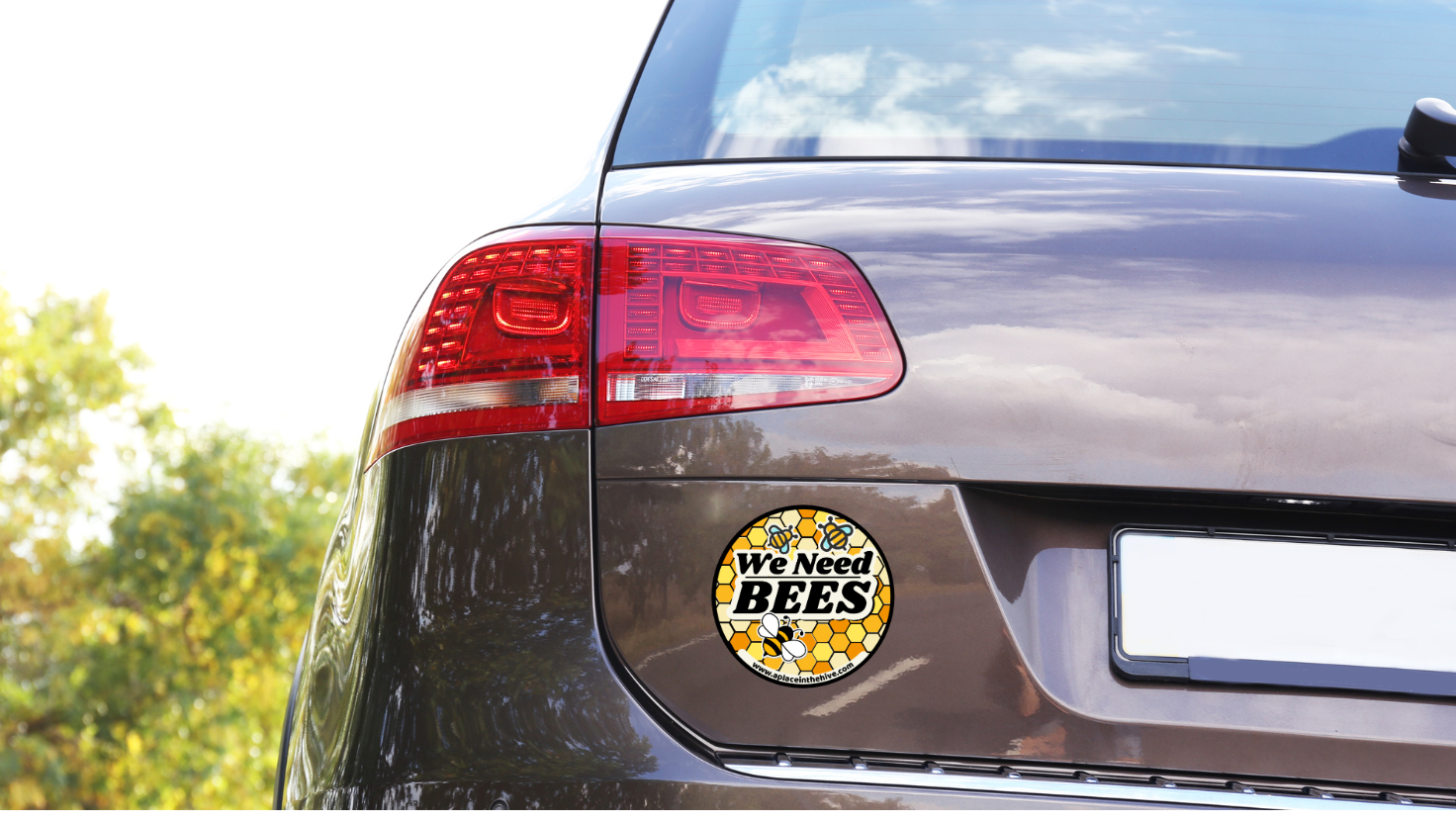 We Need Bees 3 bee honeycomb sticker