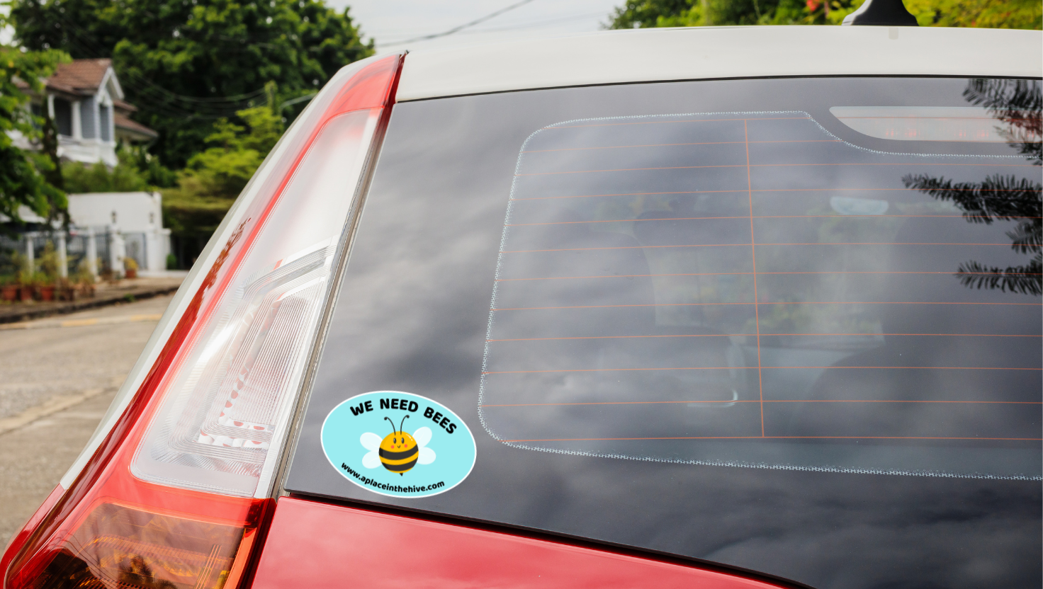 We Need Bees cute bee oval sticker
