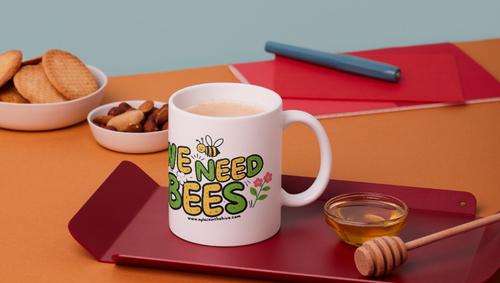 We Need Bees green and yellow sticker